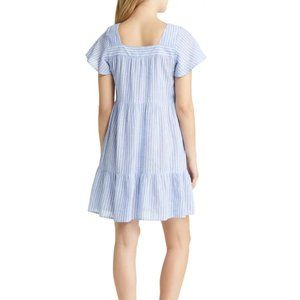 BeachLunchLounge Scarlett Flutter Sleeve Linen & Cotton Dress